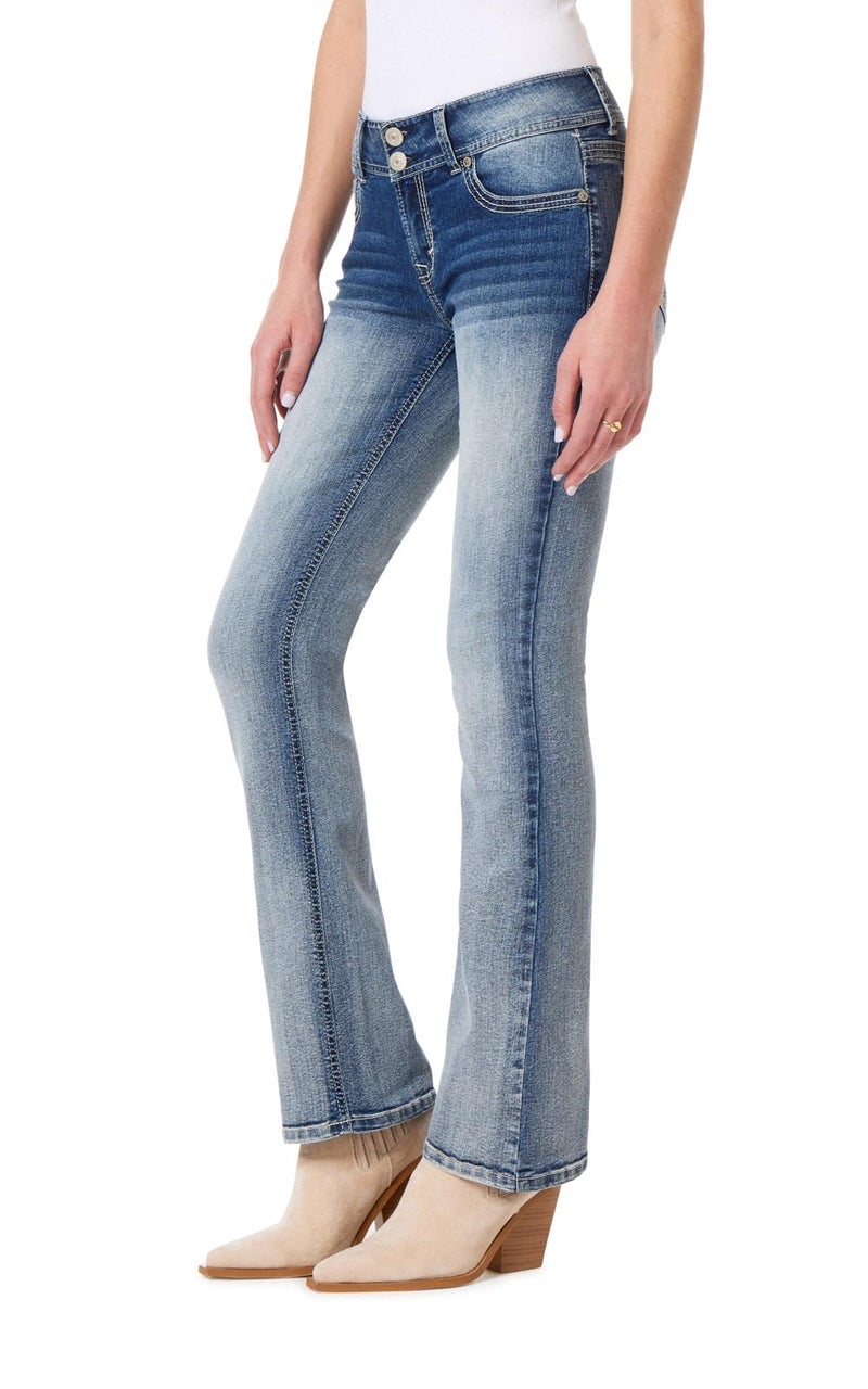 WallFlower Women's InstaStretch Luscious Curvy Bootcut Jeans, Camille, 11 Short - Image 1